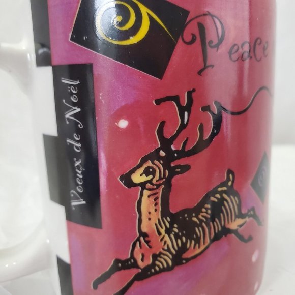 Christmas Starbucks Coffee Mug Cup Peace on Earth Buone Feste Voeux de Noel Deer - Picture 11 of 12